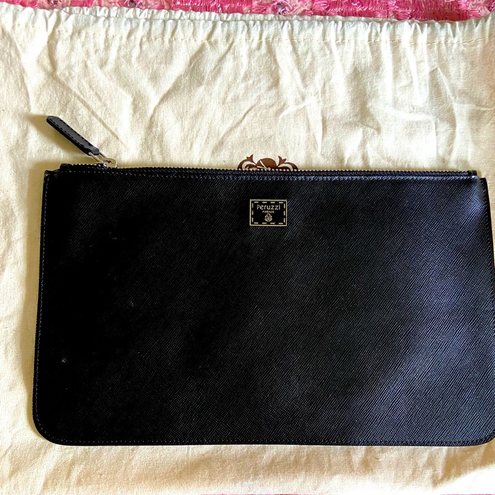 Peruzzi Fireze saffiano large leather pouch